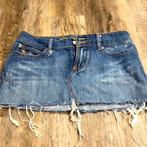Abercrombie and Fitch Distressed Denim Mini Skirt